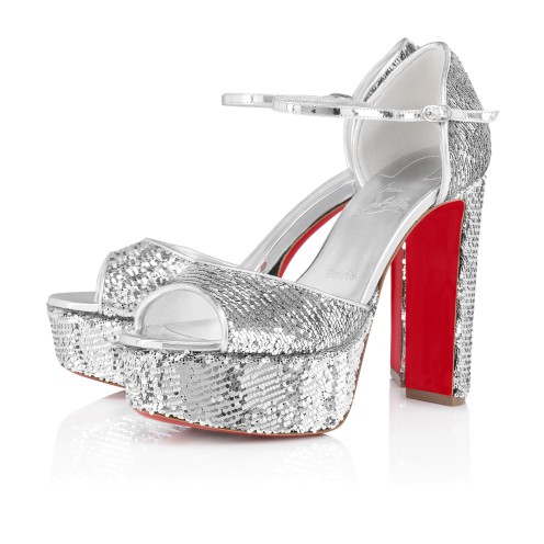 Silver louboutin sneakers online