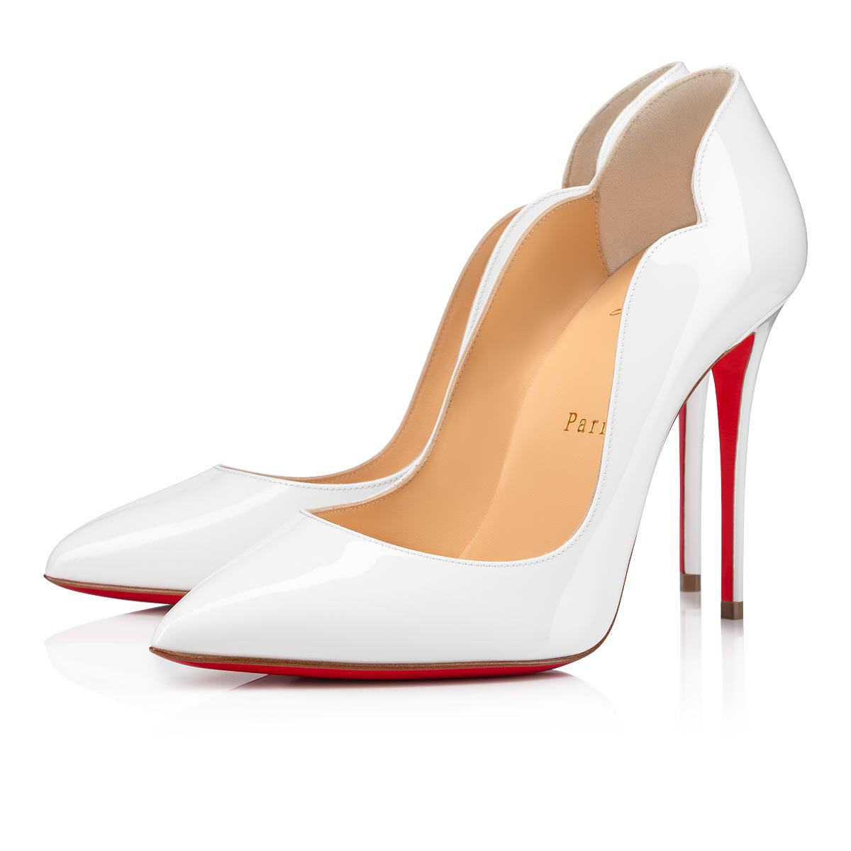 Hot Chick 100 Bianco Patent leather Women Shoes Christian Louboutin