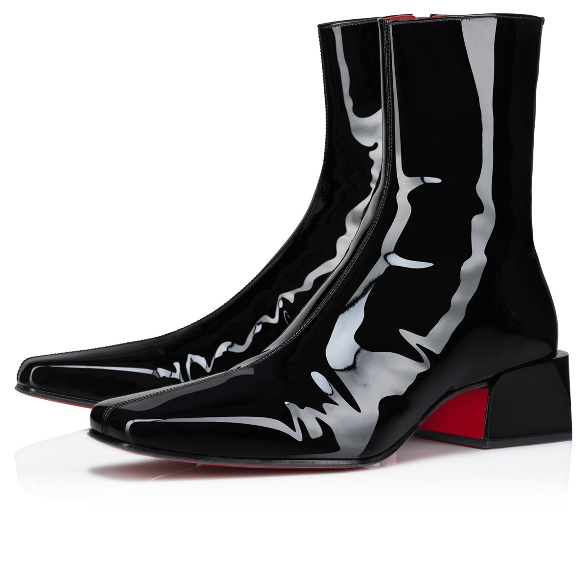 Christian louboutin black boot heels top
