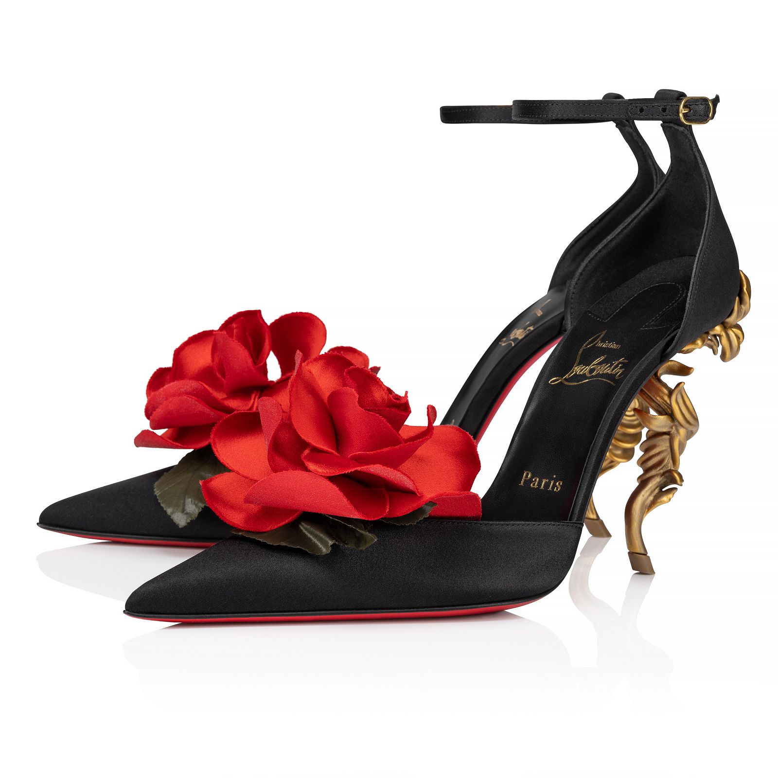 Bellarose 100 Black Crepe satin Women Shoes Christian Louboutin