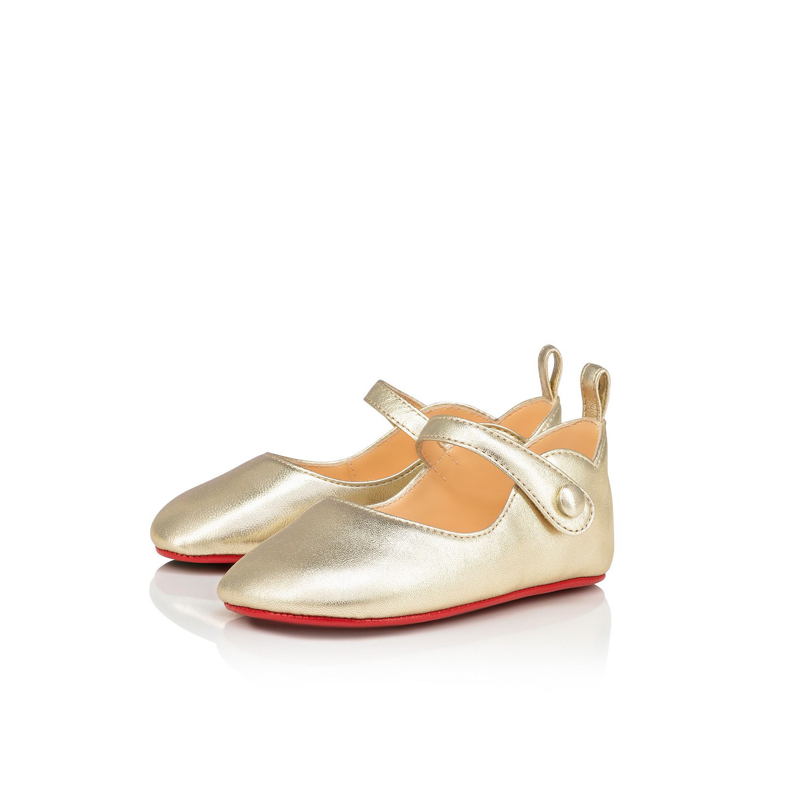 Baby Love Chick Gold Nappa leather Unisex Kid Shoes Christian Louboutin