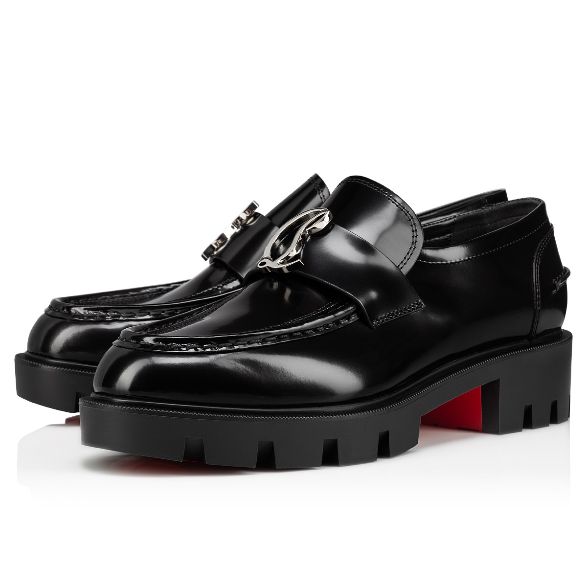 CL Moc Lug Black Calf leather Women Shoes Christian Louboutin
