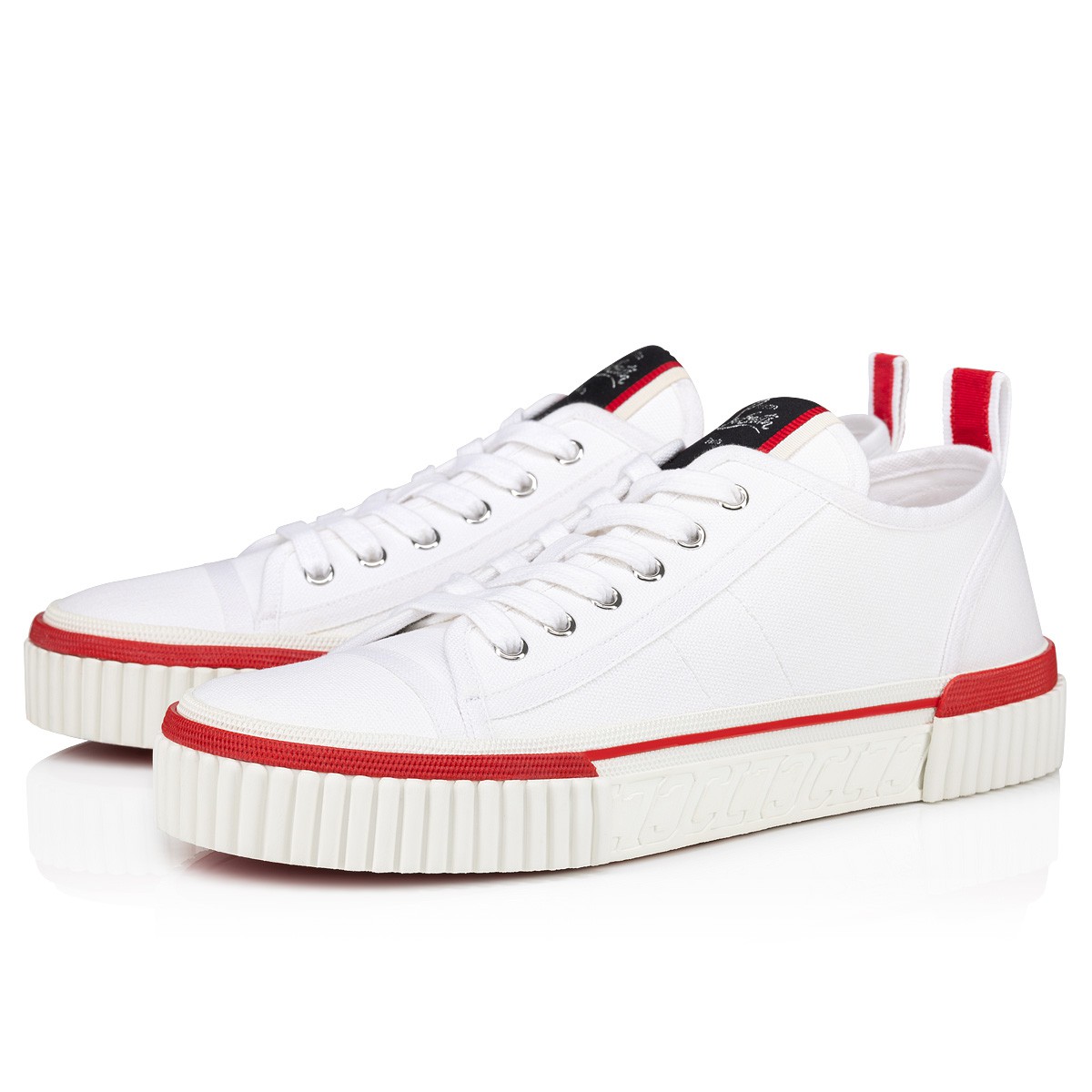 Pedro Junior White Fabric Men Shoes Christian Louboutin