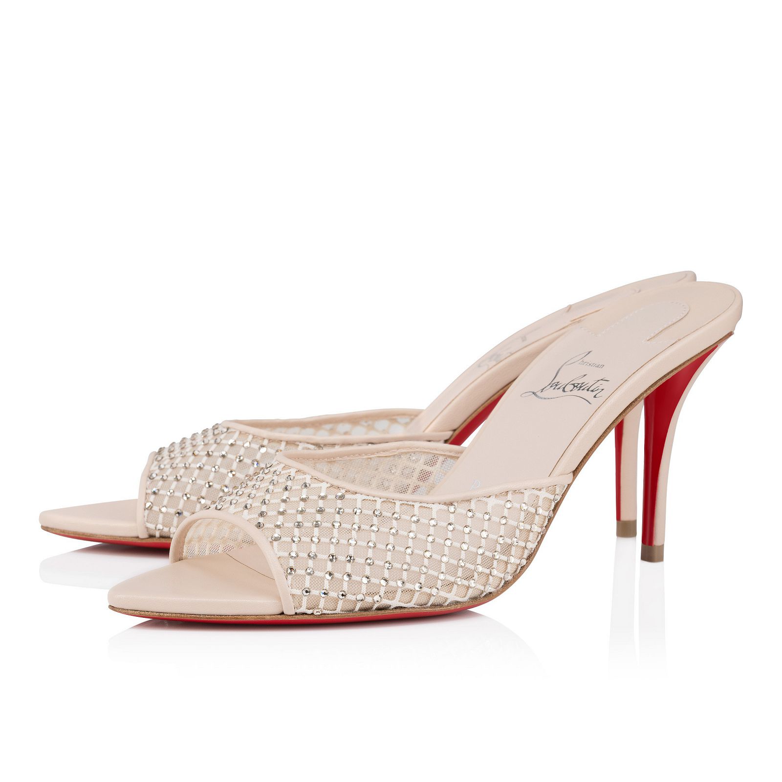 Apostropha Mule Mesh Strass 80 Leche Mesh Women Shoes Christian Louboutin