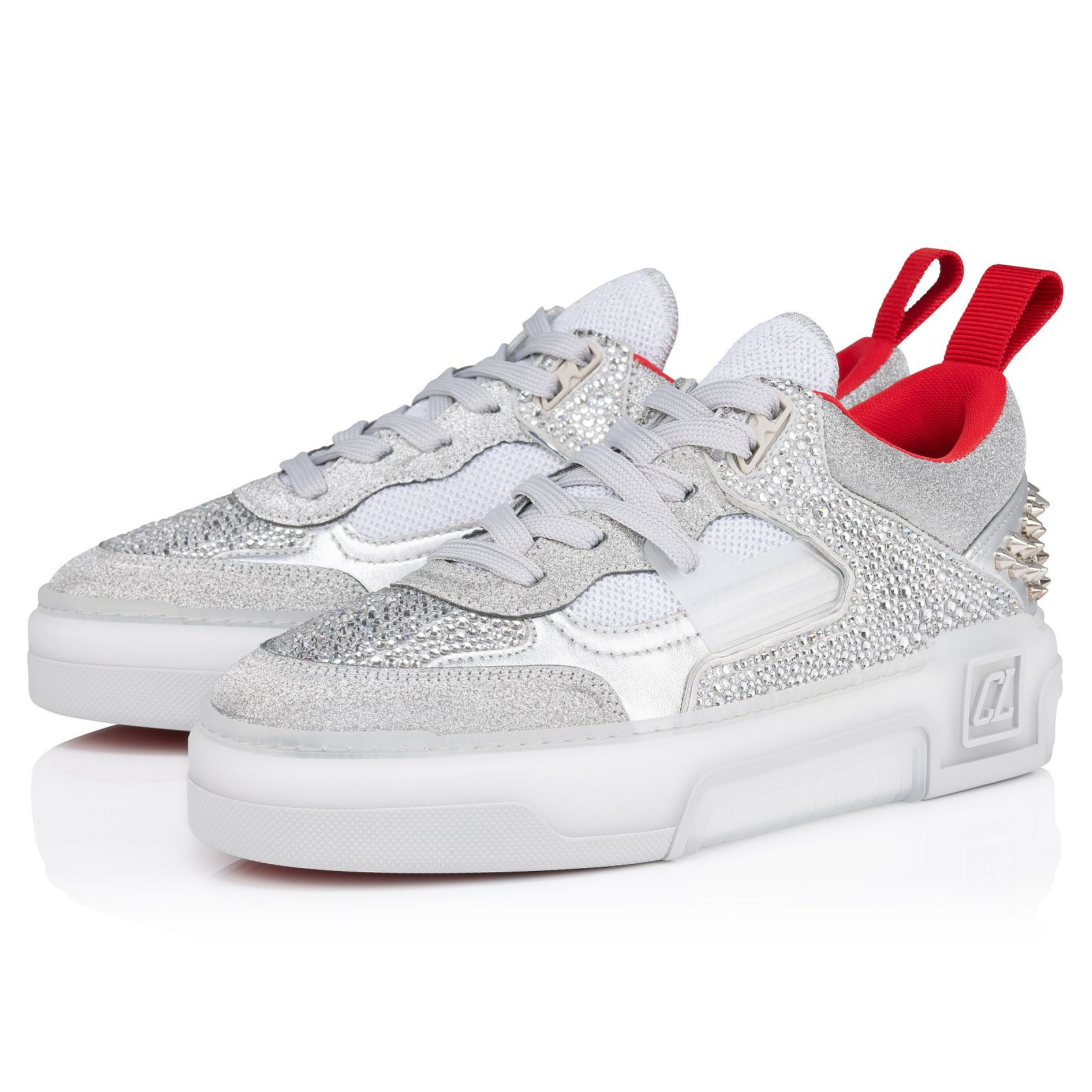 Astroloubi woman Strass Silver Calf leather Women Shoes Christian Louboutin
