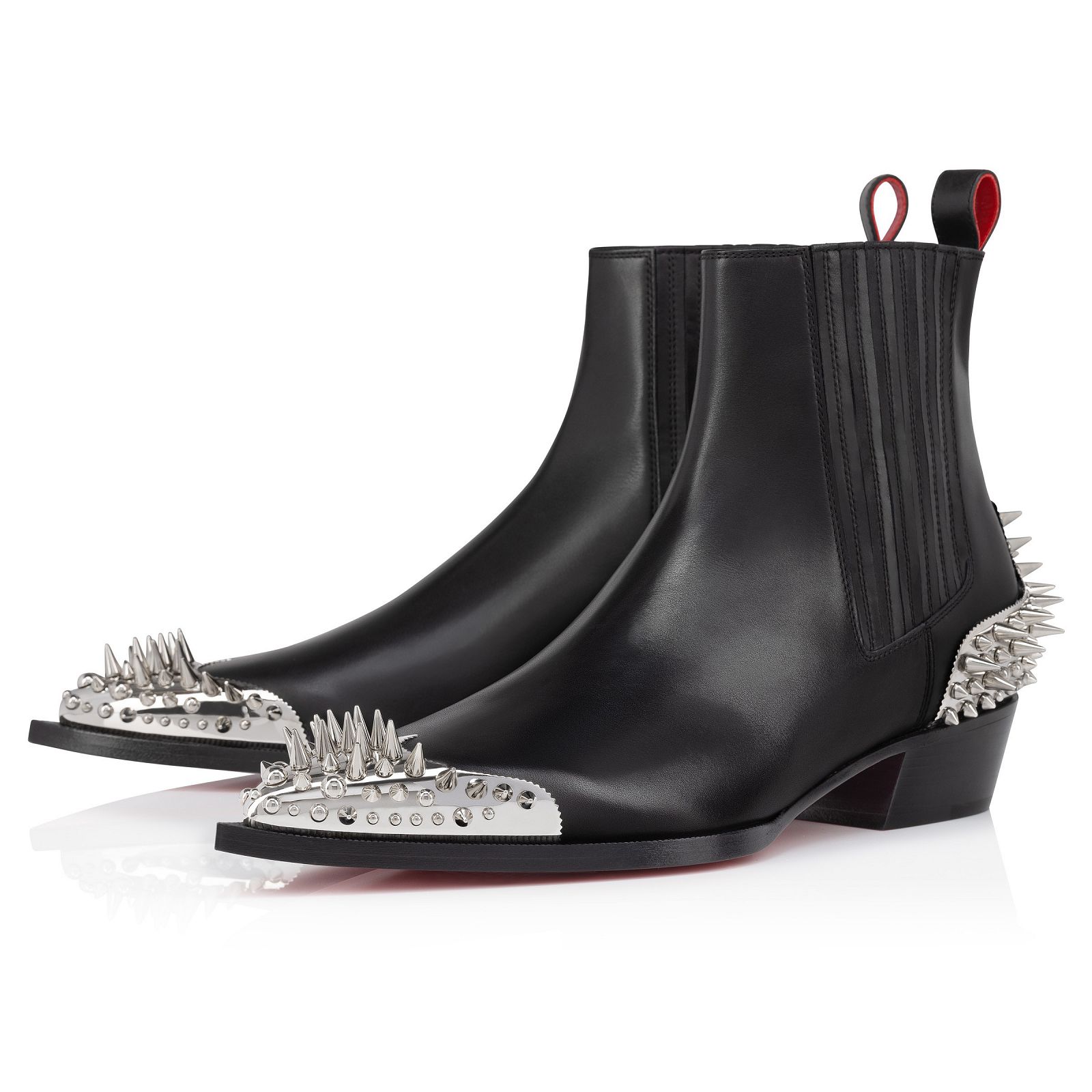 Christian louboutin studded buckle boots top