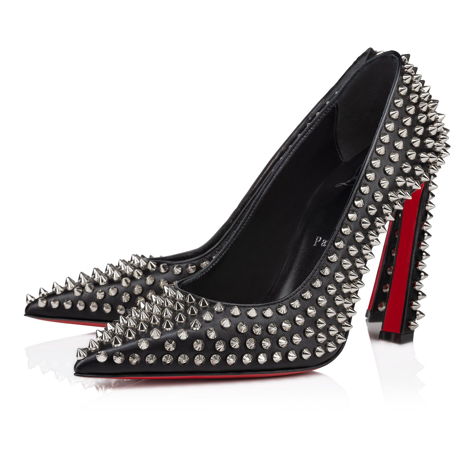 Black studded louboutin heels 2025