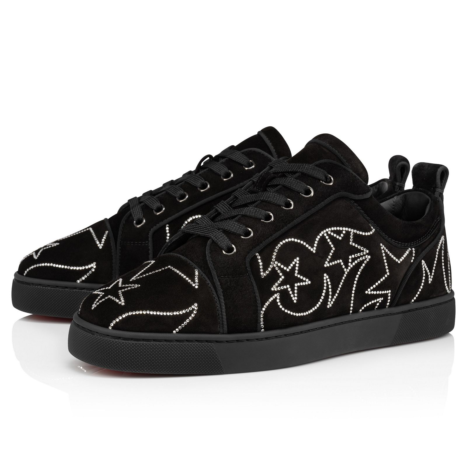 Louisiago Junior Black Veau velours - Men Shoes - Christian Louboutin