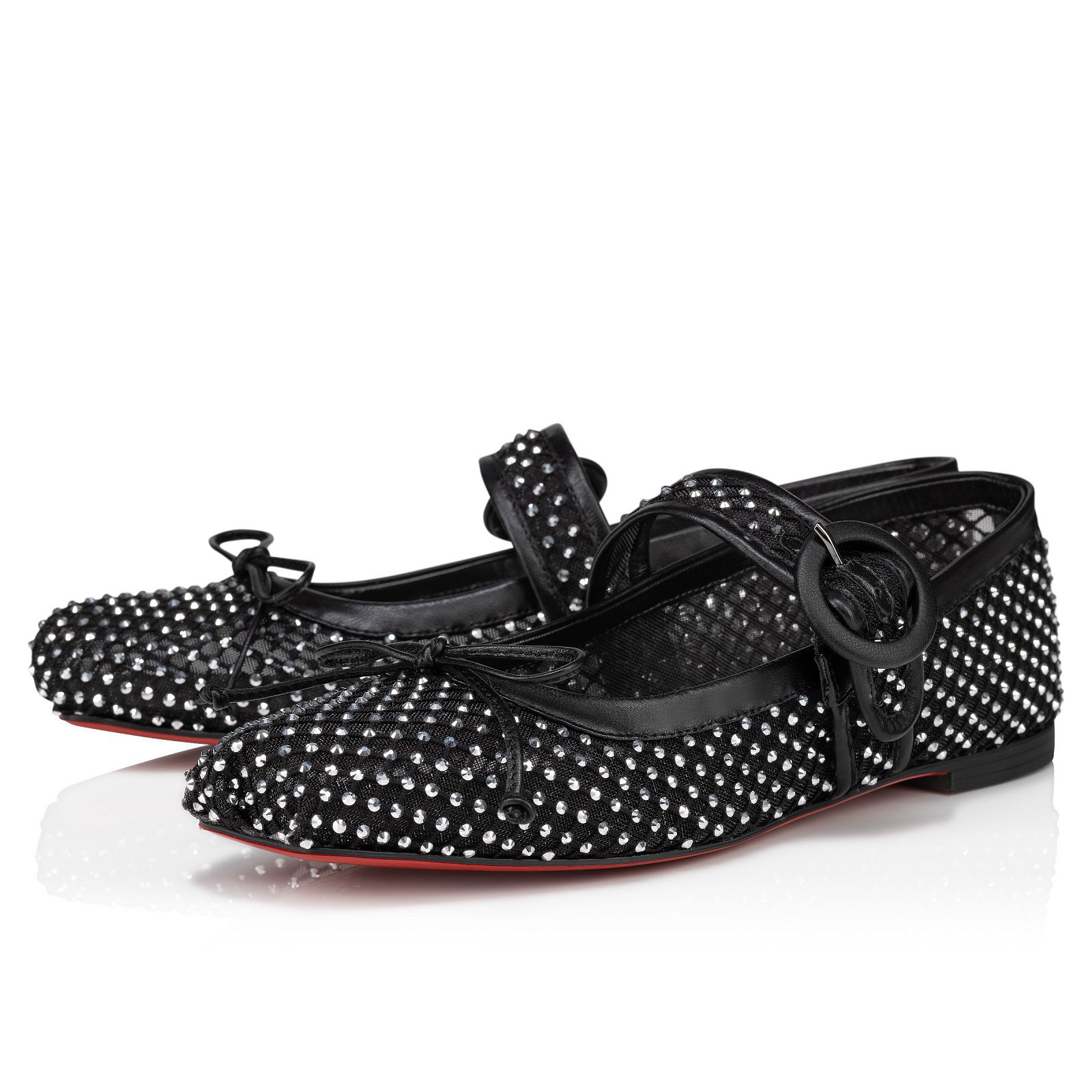 Christian louboutin black flats cheap