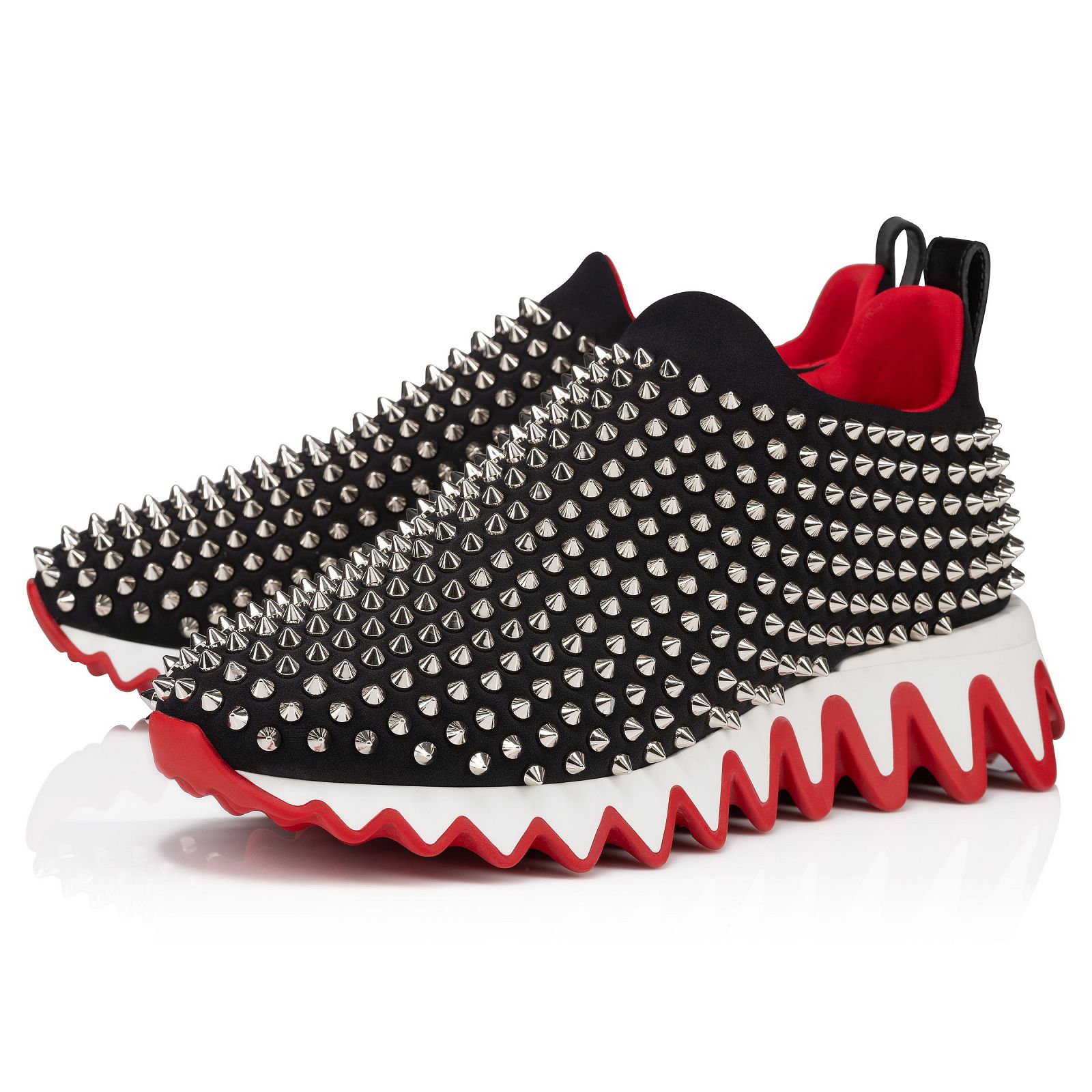 Shark Sock Spikes Black Neoprene Women Shoes Christian Louboutin