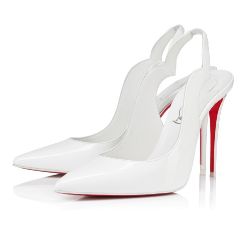 Hot Chick Sling 100 Black Patent calf leather Women Shoes Christian Louboutin