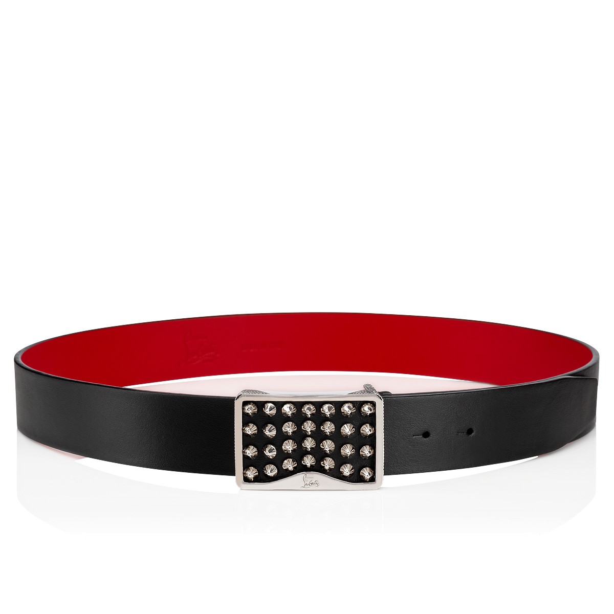 Louis belt BLACK SILVER CLASSIC LEATHER Men Belts Christian Louboutin