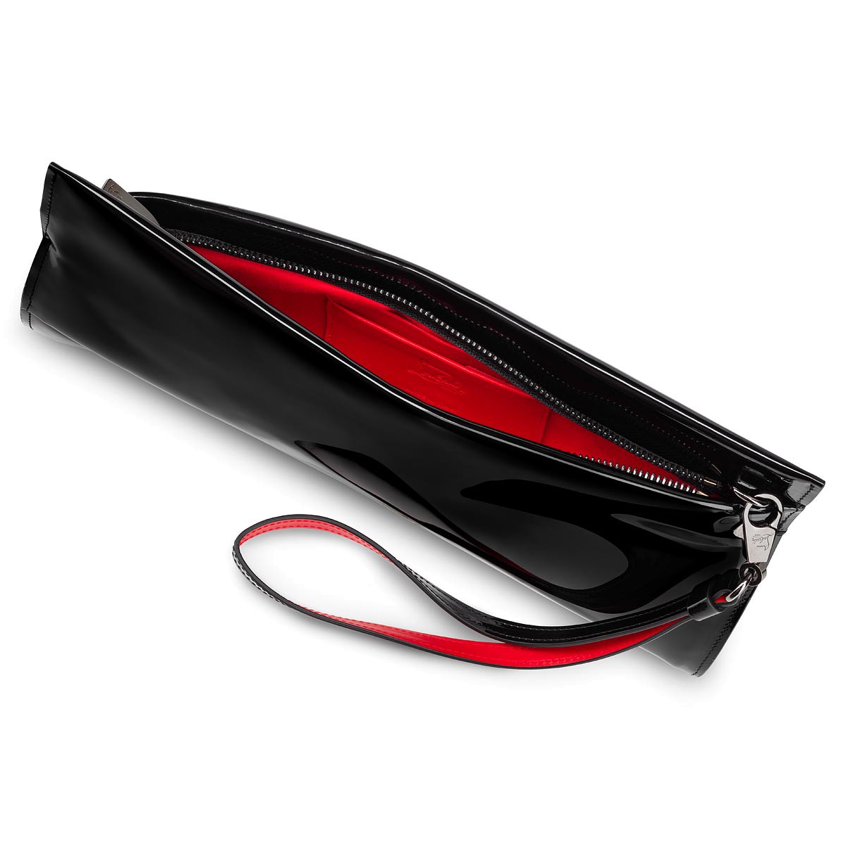CHRISTIAN LOUBOUTIN: clutch bag in embossed leather - Black