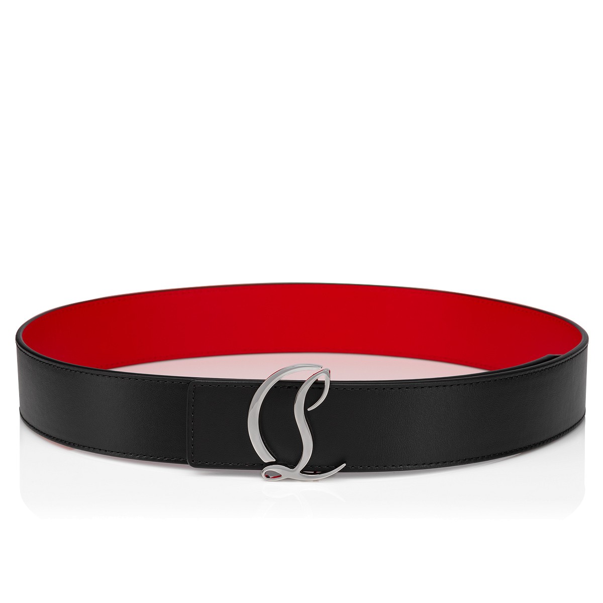 CL Logo belt man Black Calf Men Belts Christian Louboutin