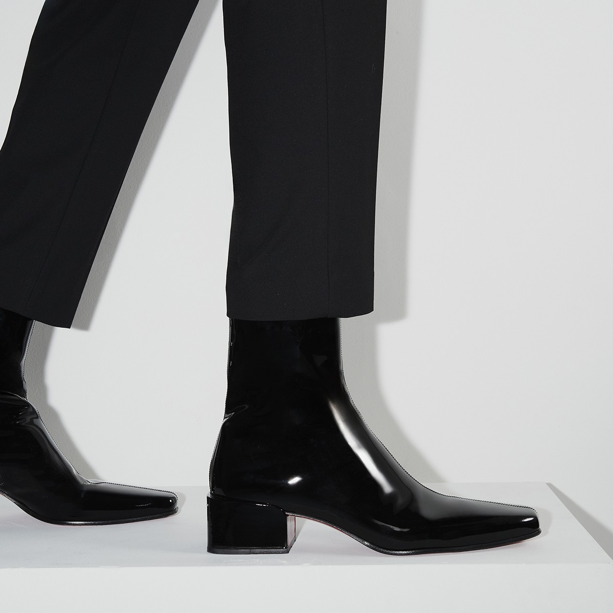 Christian louboutin on sale black boot heels