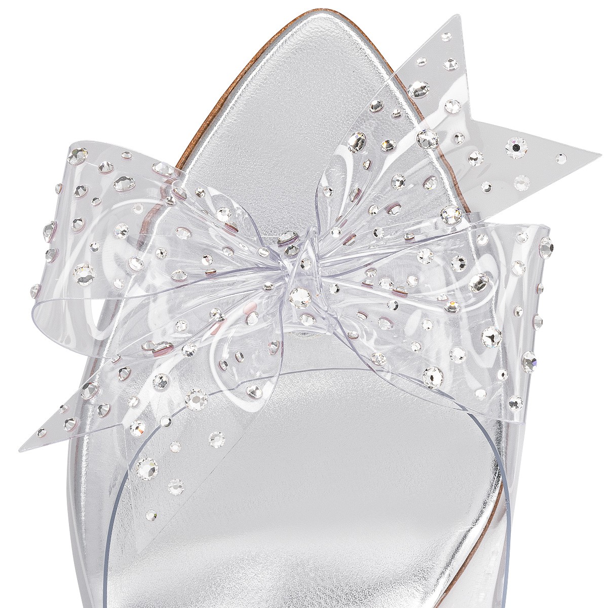 Aqua Strass 80 Silver PVC Women Shoes Christian Louboutin