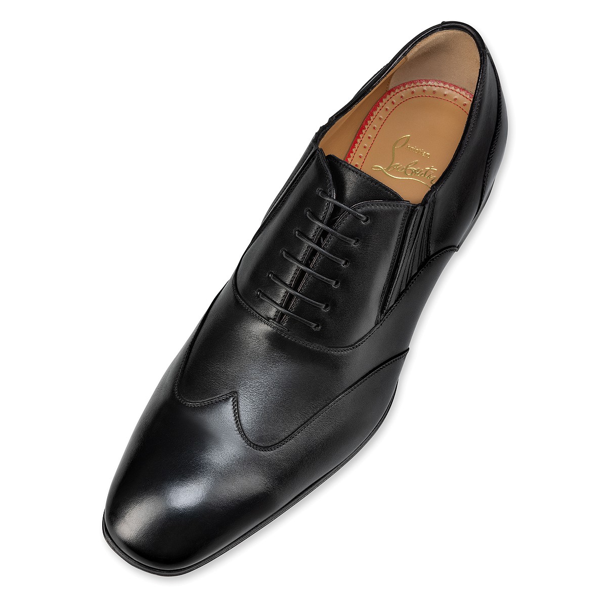 Mens black dress sale shoes with red soles