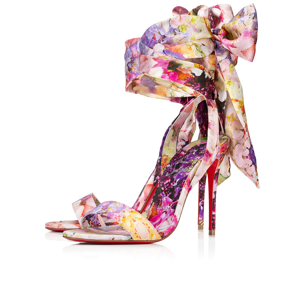 Sandale du Désert 100 Multicolor Crepe satin - Women Shoes - Christian  Louboutin