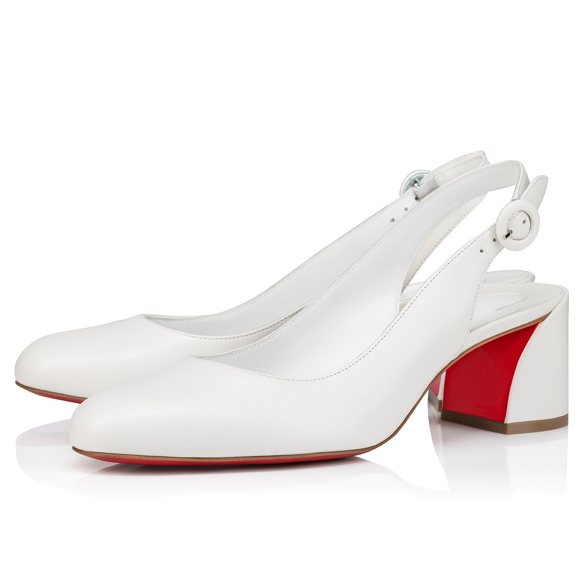 White block sale heel slingback