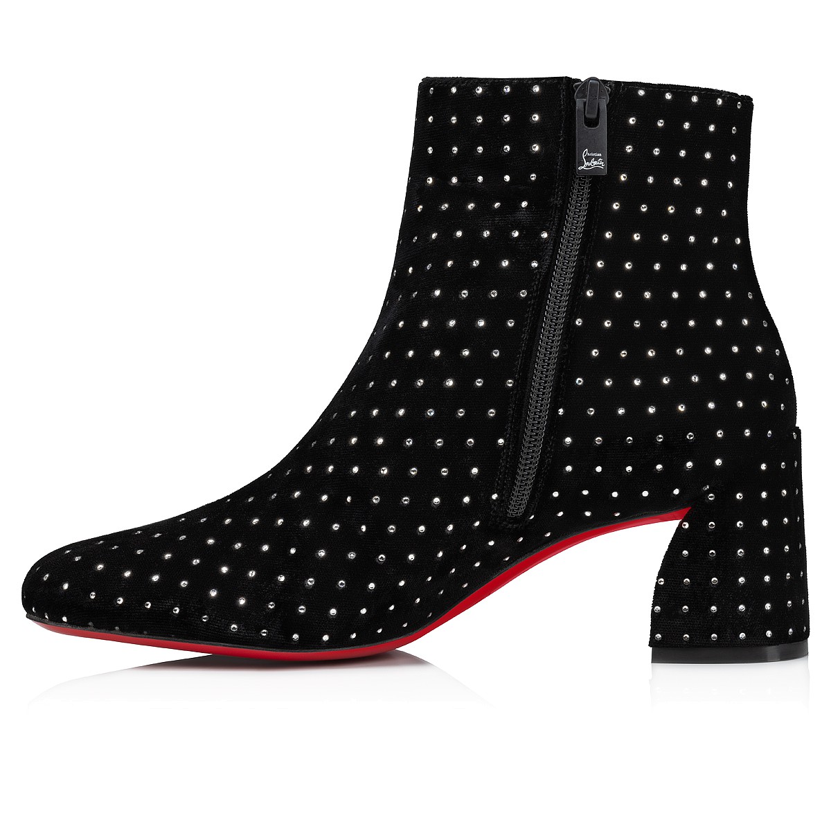 Turela Plum Strass 55 Black Velvet Women Shoes Christian Louboutin