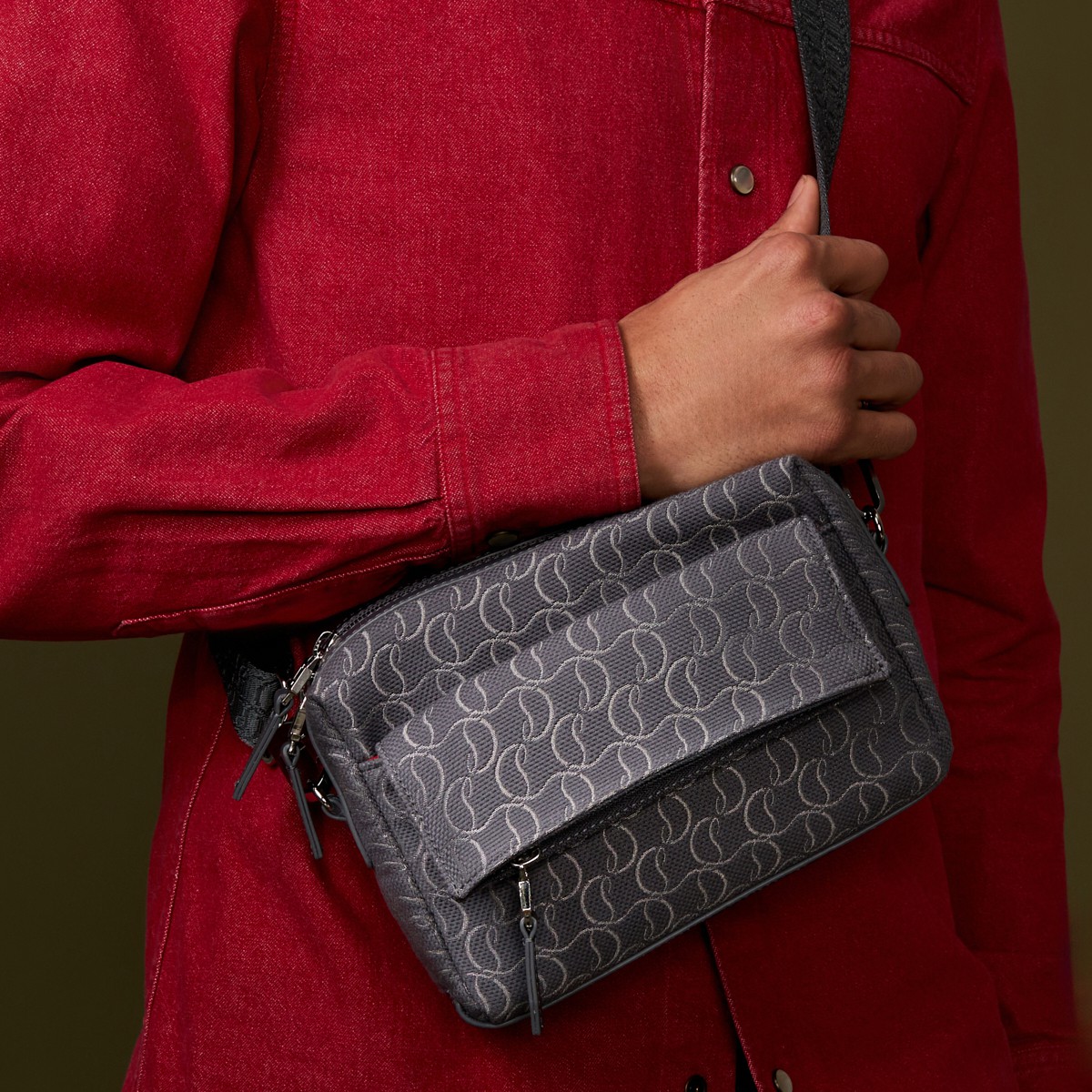 Zip N Flap Smoky Cotton Handbags Christian Louboutin