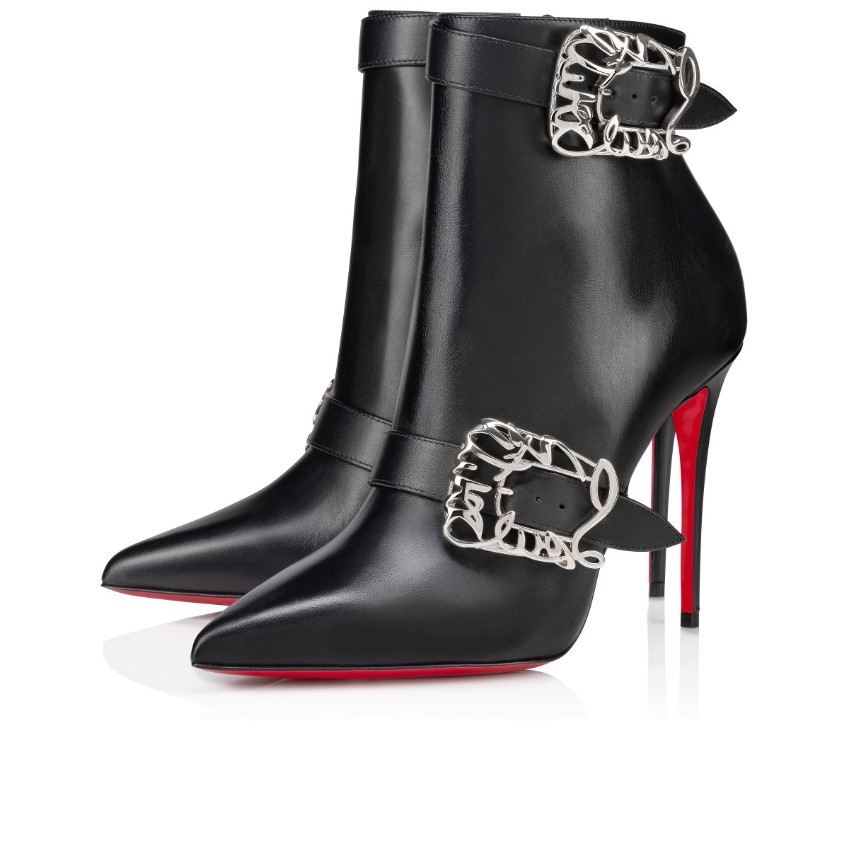 Giddylina Booty 100 Black Calf leather Women Shoes Christian Louboutin