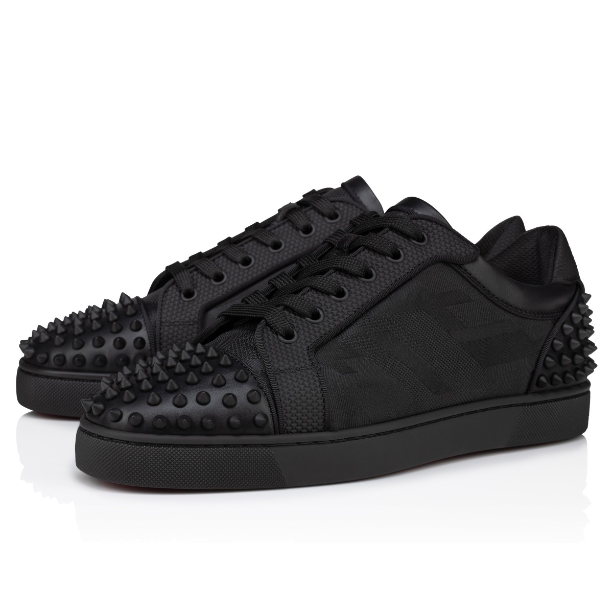 Seavaste 2 Orlato Black Calf leather jacquard and spikes Men Shoes Christian Louboutin