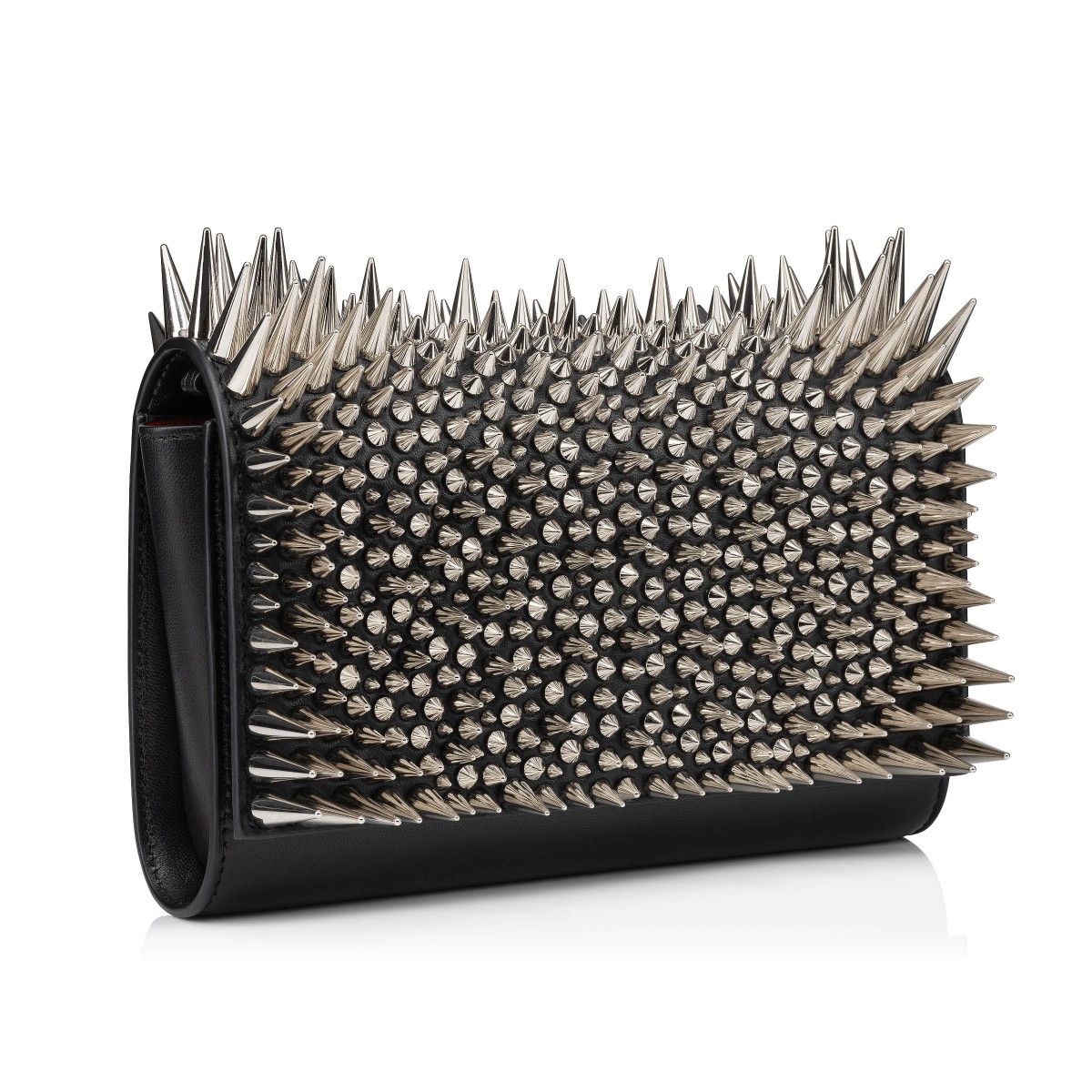 Paloma Clutch Black Nappa leather and Estepik spikes Handbags Christian Louboutin