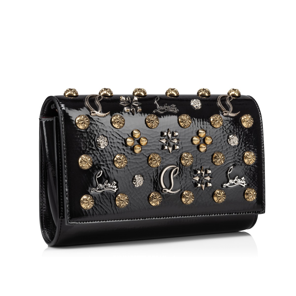 Louboutin black clutch bag hot sale