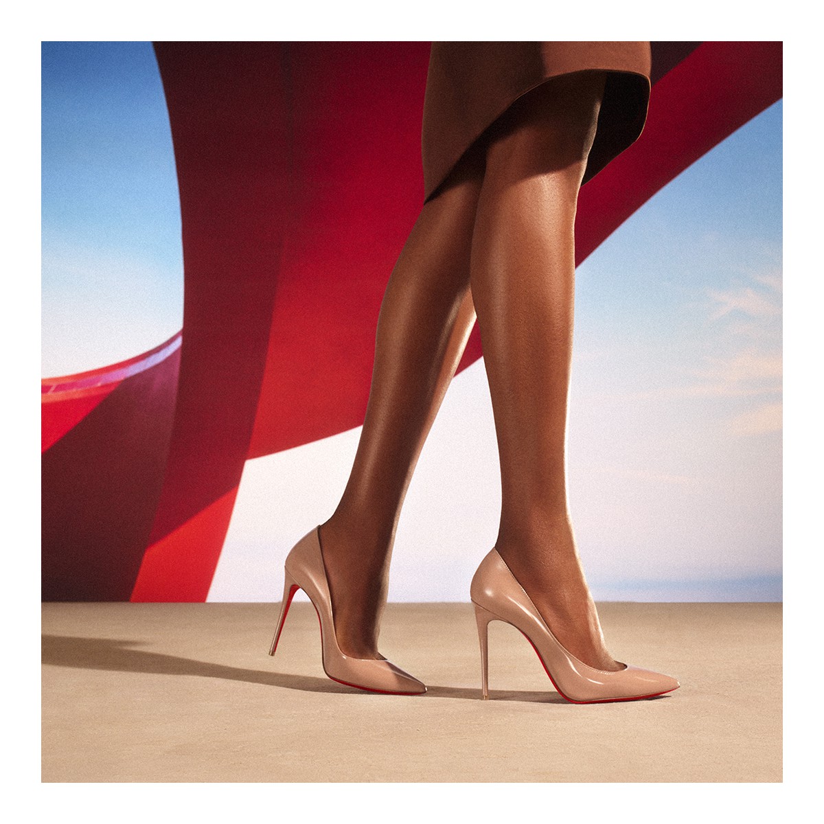 Kate 100 Blush Patent leather Women Shoes Christian Louboutin