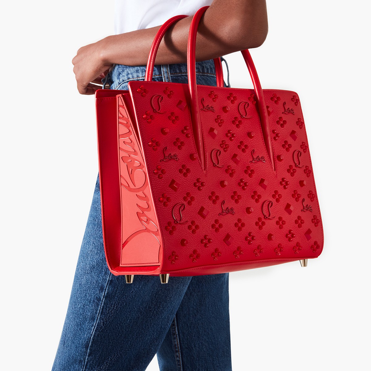 Paloma medium Red Calf leather Handbags Christian Louboutin