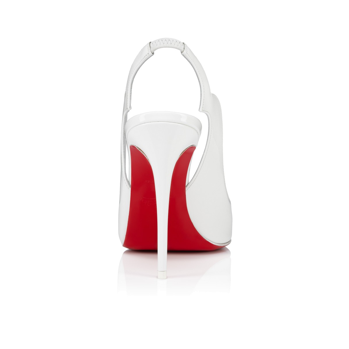Hot Chick Sling 100 White Patent leather Women Shoes Christian Louboutin