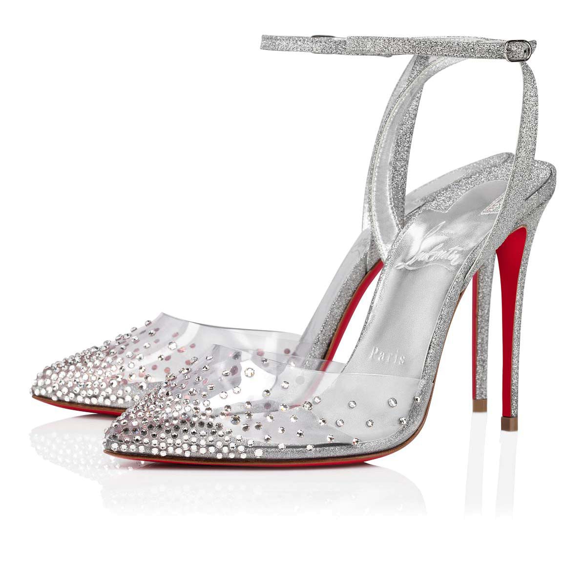 high wedding shoes louboutins silver