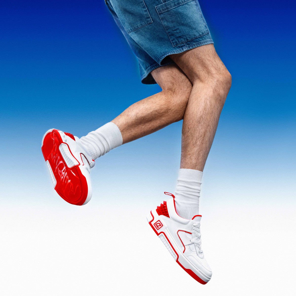 Astroloubi White Calf leather Men Shoes Christian Louboutin