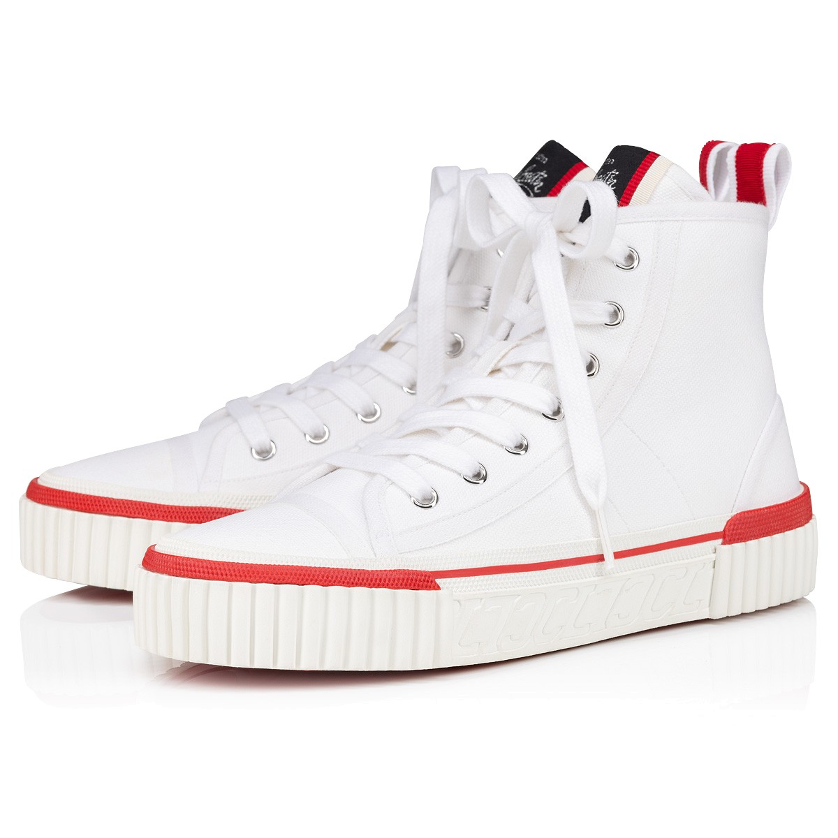 Pedro woman White Fabric Women Shoes Christian Louboutin
