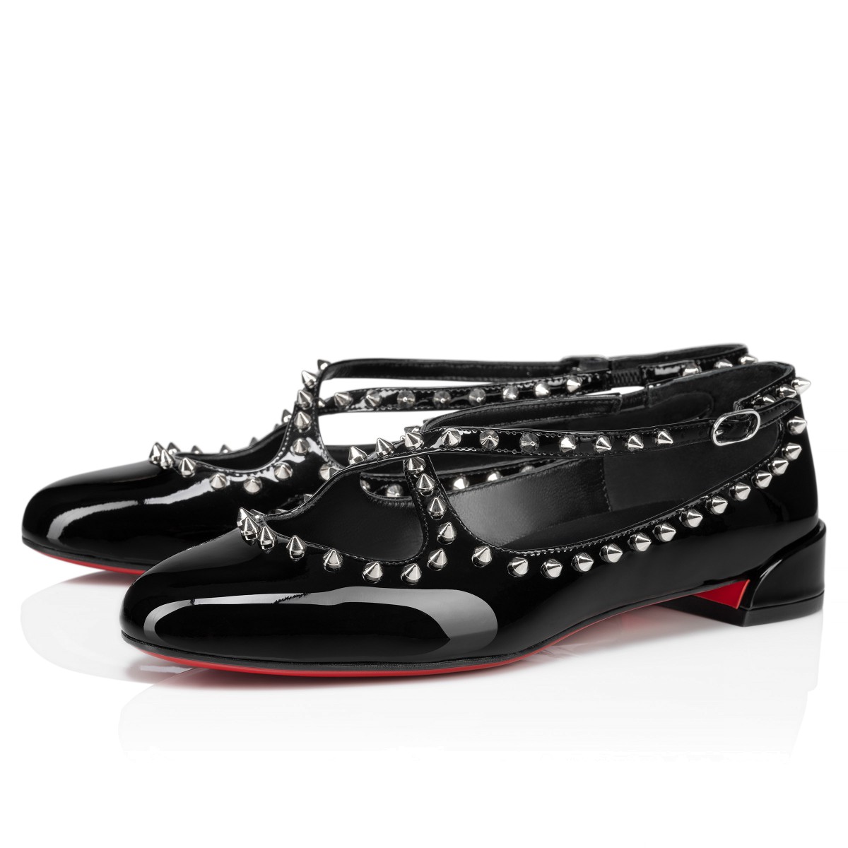 Pilouta Jane Spikes Black Patent leather Women Shoes Christian Louboutin
