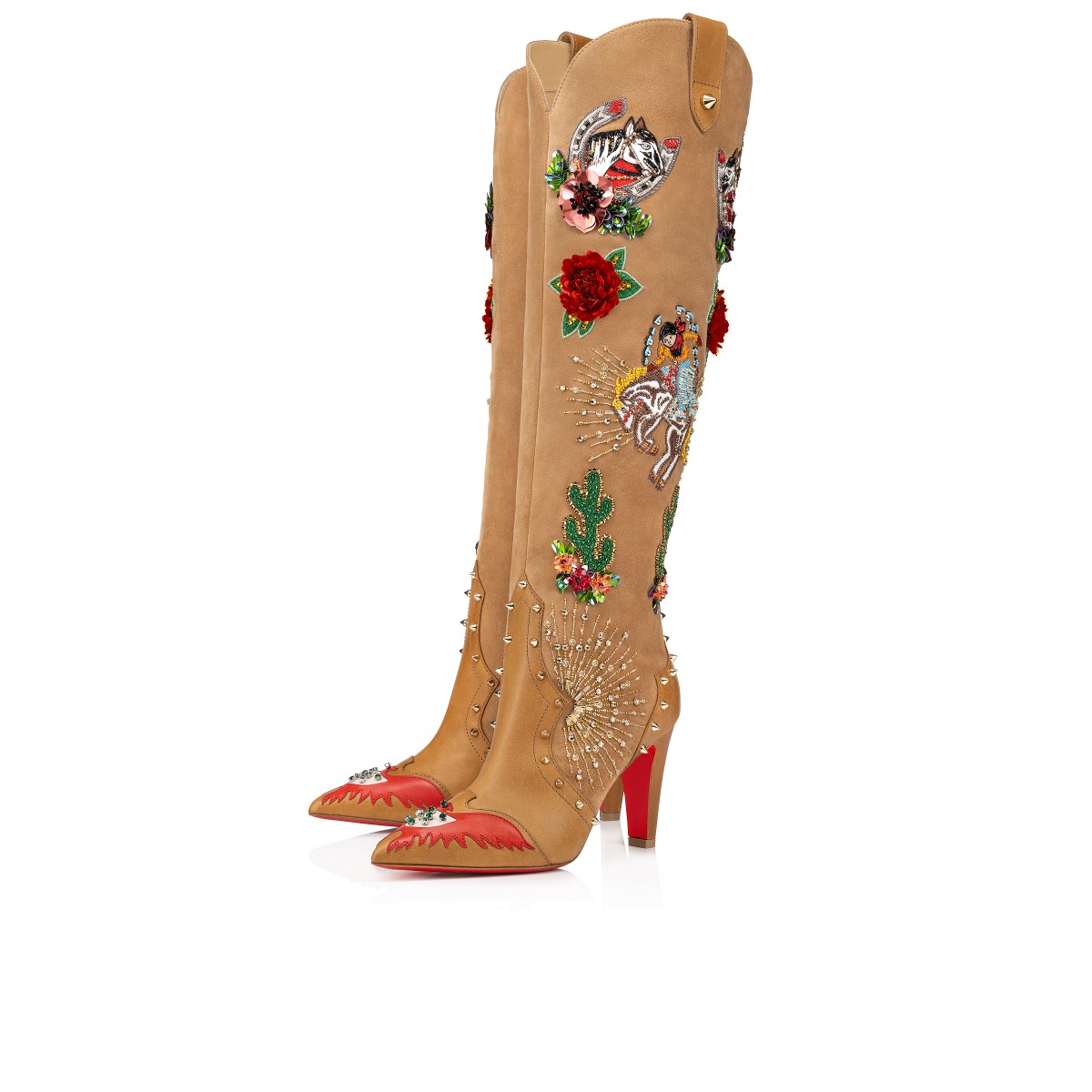 Santia Botta Lucky 85 Multicolor Calf Leather Women Shoes Christian Louboutin